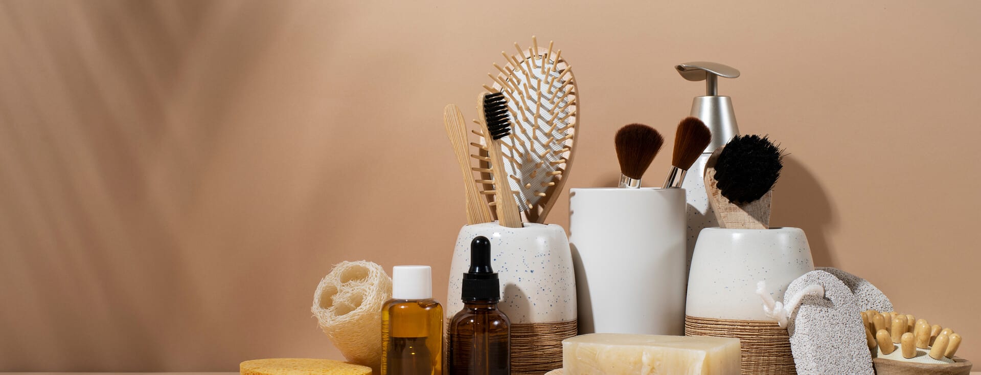 Beauty retail products arranged for AI retail audit and cosmetics visual merchandising review