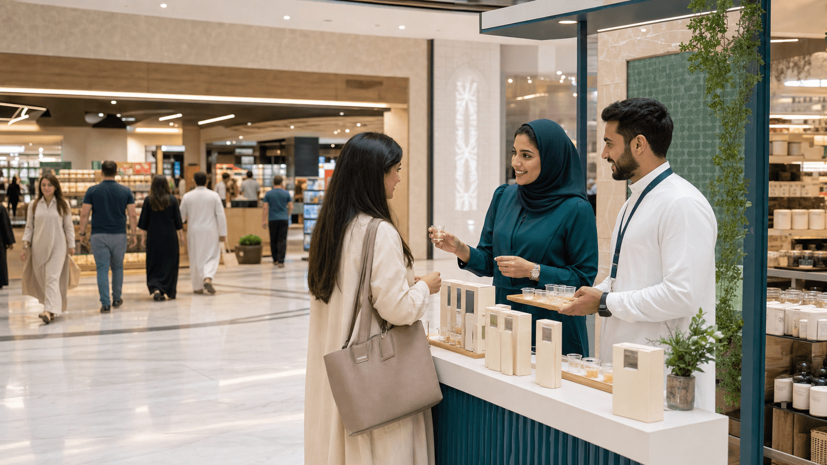 In-store sampling activation in a modern GCC shopping mall