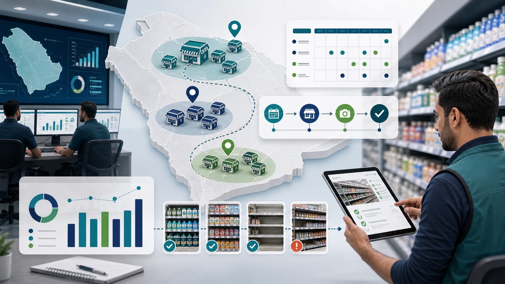 Store tiering and visit frequency planning for Saudi merchandising teams