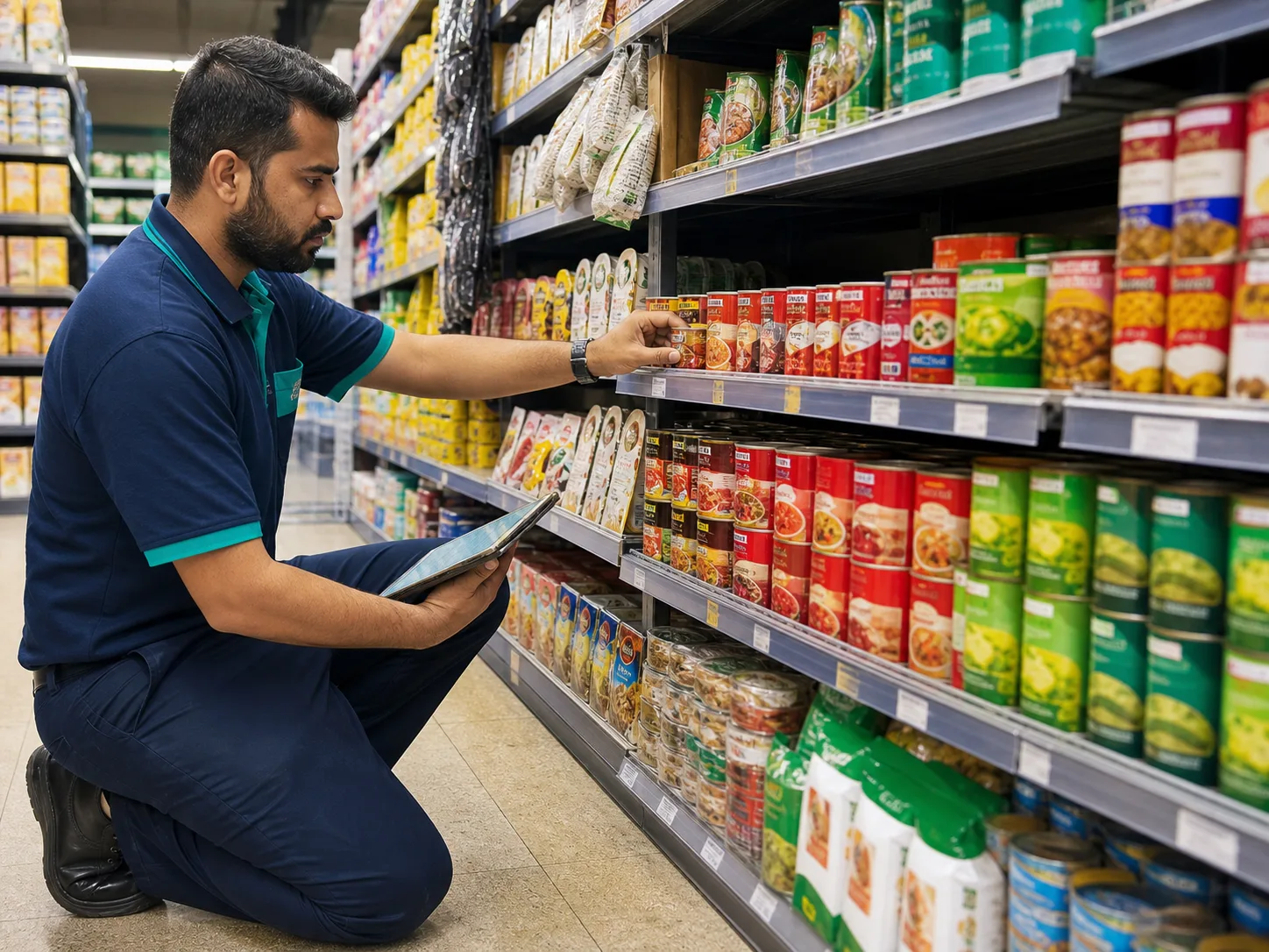 Merchandiser following a repeatable shelf execution routine